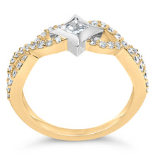Load image into Gallery viewer, 10K Two Tone Color 5/8 Cttw Diamond Kite and Twist Shank Ring (H-I Color,SI2-I1 Clarity)
