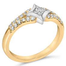 Load image into Gallery viewer, 10K Two Tone Color 1/2 Cttw Diamond Kite and Split Shank Ring (H-I Color,SI2-I1 Clarity)
