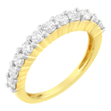 Load image into Gallery viewer, IGI Certified 1.0 Cttw Diamond 10K Yellow Gold Prong Set Fluted Band Style Wedding Ring (J-K Color, I1-I2 Clarity) - Size 7
