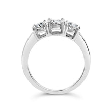 Load image into Gallery viewer, 14K White Gold 1/2 Cttw Miracle Set Round Lab Grown Diamond Three Stone Illusion Plate Ring (F-G Color, VS1-VS2 Clarity) - Ring Size 7
