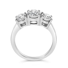 Load image into Gallery viewer, 14K White Gold 2.00 Cttw Lab Grown Diamond 3 Stone Ring Band (F-G Color, VS1-VS2 Clarity) - Ring Size 7
