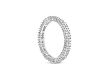 Load image into Gallery viewer, 10K White Gold 1.0 Cttw Princess Cut Diamond Double Row Eternity Band Ring (I-J Color, I1-I2 Clarity)- Size 7
