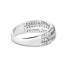 Load image into Gallery viewer, 10K White Gold 3/4 Cttw Princess Natural Diamond Split Shank and Weave Band Ring (H-I Color, SI1-SI2 Clarity) - Ring Size 7
