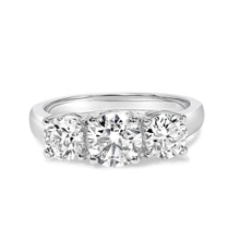 Load image into Gallery viewer, 14K White Gold 2.00 Cttw Lab Grown Diamond 3 Stone Ring Band (F-G Color, VS1-VS2 Clarity) - Ring Size 7
