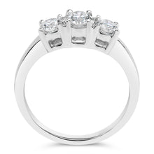 Load image into Gallery viewer, 14K White Gold  3/4 Cttw Lab Grown Diamond 3 Stone Ring Band (F-G Color, VS2-SI1 Clarity)- Size 7
