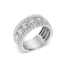 Load image into Gallery viewer, .925 Sterling Silver 2.0 Cttw Lab Grown Diamond Three-Row PavÃ© Band Ring

