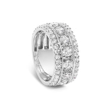 Load image into Gallery viewer, .925 Sterling Silver 2.0 Cttw Lab Grown Diamond Three-Row PavÃ© Band Ring
