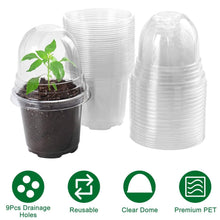 Load image into Gallery viewer, 30-Pieces: Plant Nursery Pots PET Flower Seed Starting Pots Container with Dome Drainage Holes
