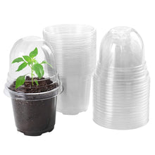 Load image into Gallery viewer, 30-Pieces: Plant Nursery Pots PET Flower Seed Starting Pots Container with Dome Drainage Holes

