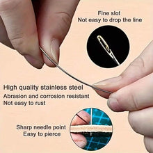 Load image into Gallery viewer, 30-Pieces: Self-Threading Random Sizes Needles with Wooden Storage Tube

