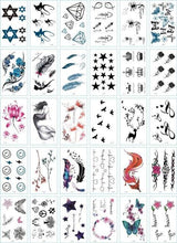 Load image into Gallery viewer, 30 Pieces/set Small Luxury Temporary Tattoo Sticker Colorful Drawing Flower Cute Body Tatoo For Kids Adults
