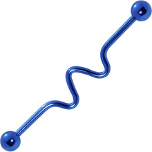 Load image into Gallery viewer, Wave Blue Anodized Titanium Industrial Project Bar 40mm

