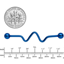 Load image into Gallery viewer, Wave Blue Anodized Titanium Industrial Project Bar 40mm
