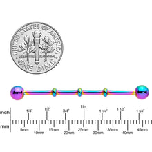 Load image into Gallery viewer, Ball Rainbow Anodized Titanium Industrial Project Bar 40mm
