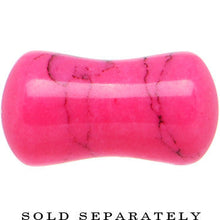 Load image into Gallery viewer, 2G Double Flare Pink Dyed Turquoise Stone Plug
