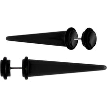 Load image into Gallery viewer, Black Acrylic Straight Taper Cheater Plug Set
