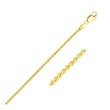 Load image into Gallery viewer, 2.1mm 14k Yellow Gold Round Wheat Chain
