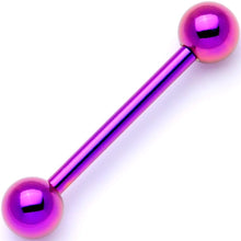 Load image into Gallery viewer, Purple Electro Titanium Barbell Tongue Ring
