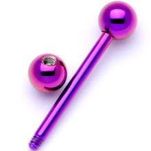 Load image into Gallery viewer, Purple Electro Titanium Barbell Tongue Ring
