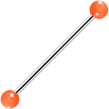 Load image into Gallery viewer, Orange Glow in the Dark Industrial Barbell 35mm
