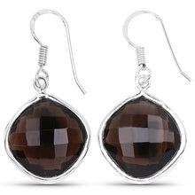 Load image into Gallery viewer, 22.80 Carat Genuine Smoky Quartz .925 Sterling Silver Earrings
