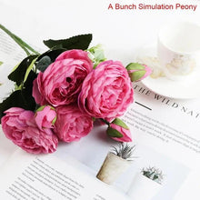 Load image into Gallery viewer, 30cm Artificial Silk Peony Flowers Bouquet for Home Decoration -  Faux Christmas Flowers &amp; Wedding Flowers

