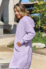 Load image into Gallery viewer, Red Double Take Full Size Hooded Teddy Bear Jacket with Thumbholes Ultra-Cozy &amp; Stylish Comfortable Outerwear
