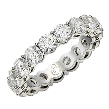 Load image into Gallery viewer, Round Cut Lab Grown Diamond Eternity Ring in 14k White Gold (3 cttw FG/VS2)

