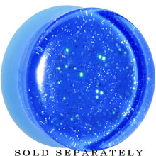 Load image into Gallery viewer, 20mm Blue Neon Glitter Saddle Plug
