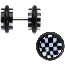 Load image into Gallery viewer, Black Checkerboard Cheater Plug
