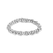 Load image into Gallery viewer, 14K White Gold 1/2 Cttw Diamond Knotted Byzantine Link Bracelet (H-I Color, I2-I3 Clarity) - 7" Inches
