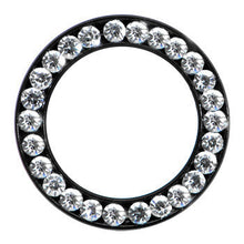 Load image into Gallery viewer, 9/16 Black Anodized Titanium Clear Gem Screw Fit Tunnel Set
