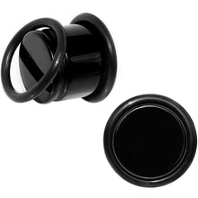 Load image into Gallery viewer, 13mm Black Acrylic Straight Plug Pair
