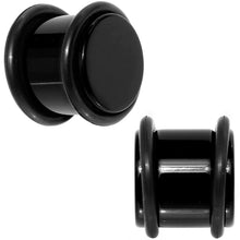 Load image into Gallery viewer, 13mm Black Acrylic Straight Plug Pair
