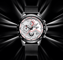 Load image into Gallery viewer, Men's Sports Waterproof Watch With  Stainless Steel Bracelet Unique Design Perfect Gift For Your Man
