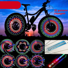 Load image into Gallery viewer, 32 Pattern Bike Light Bicycle Wheel Light Double Display Flash 32 RGB LED Light Bicycle Spoke Lamp Night Riding Spoke Light For Men Present Super Bright Auto Off LED Cycling Bicycle Light
