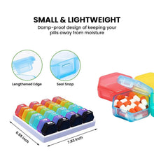 Load image into Gallery viewer, 32-Pieces: Colored Compartments Monthly Pill, Medicine And Vitamin Organizer With Tray
