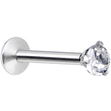 Load image into Gallery viewer, 16G Clear 2mm Gem Internally Threaded Labret Monroe Tragus
