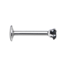 Load image into Gallery viewer, 16G Black 3mm Square Gem Internally Threaded Labret Monroe Tragus
