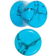 Load image into Gallery viewer, 00G Turquoise Natural Stone Saddle Plug Set
