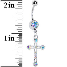 Load image into Gallery viewer, Aurora Cross Dangle Belly Ring

