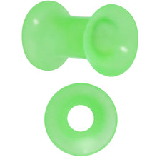 Load image into Gallery viewer, 4G Thin Flexible Green Silicone Double Flare Tunnel Plug Set
