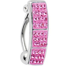 Load image into Gallery viewer, Top Mount Pink Lustrous Crystal Belly Ring
