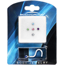 Load image into Gallery viewer, 18G Bioplast CZ Nose Ring Pack Set
