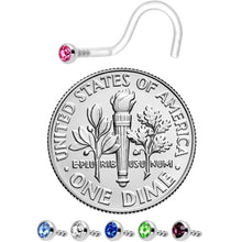 Load image into Gallery viewer, 18G Bioplast CZ Nose Ring Pack Set
