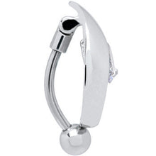 Load image into Gallery viewer, Top Mount Crystal Clear Cubic Zirconia Stunner Belly Ring
