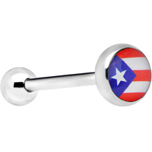 Load image into Gallery viewer, Stainless Steel Puerto Rico Flag Barbell Tongue Ring
