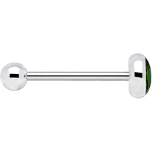 Load image into Gallery viewer, Stainless Steel Green Eye Monster Barbell Tongue Ring
