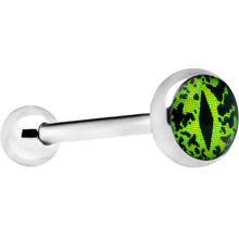 Load image into Gallery viewer, Stainless Steel Green Eye Monster Barbell Tongue Ring
