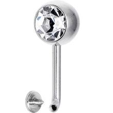 Load image into Gallery viewer, 14G 8mm Clear Gem Vertical Hood Piercing -3/8 2mm Rise
